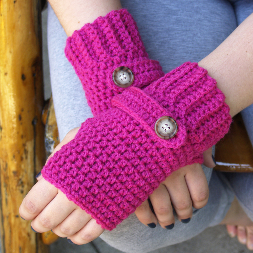 Hot Pink Fingerless Gloves - MADE TO ORDER